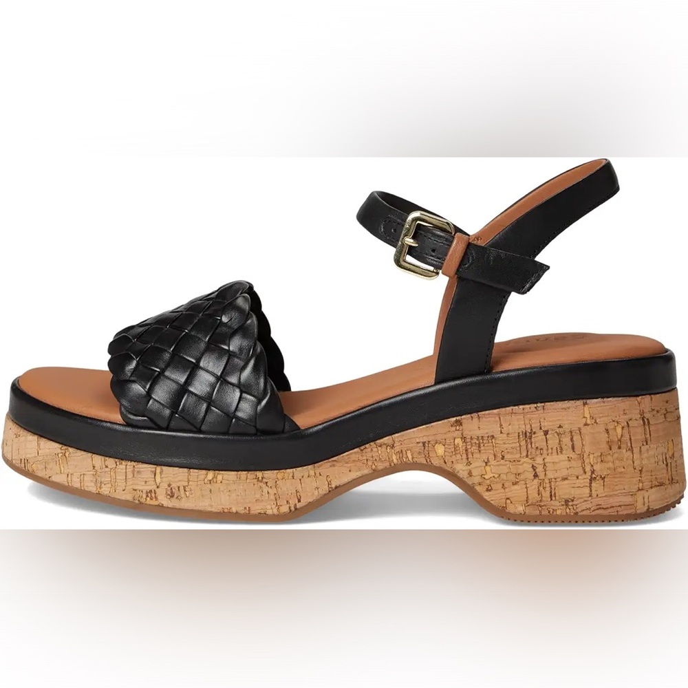 Gentle Souls Black Dorris Woven Leather Sandals
